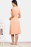 Zivame 2 Mile Fashion Knit Cotton Mid Length Nightdress - Apricot Ice — thumbnail 4